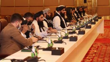 لقاءات الوفد الافغاني بالدوحة مع ممثلين عن دول مجلس التعاون الخليجي (وزارة الخارجية القطرية على تويتر)
