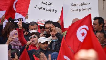 تونسيون وتحرك احتجاجي في تونس (وسيم الجديدي/ Getty)