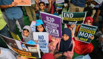 تظاهرة في الهند ضد الإسلاموفوبيا (سجاد حسين/ فرانس برس)