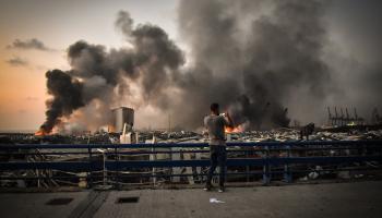 مرفأ بيروت: انفجار مزدوج واللاحق به أعنف وأقسى وأبشع (فاضل عيتاني/Getty-NurPhoto)
