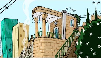 كاريكاتير انهيار عمارة في اللويبدة / حجاج
