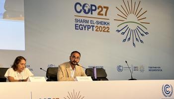 أحمد الدروبي من منظمة غرينبيس في مؤتمر كوب 27 (تويتر)