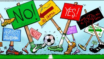 كاريكاتير السياسة وكرة القدم / حجاج