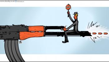 كاريكاتير دعوة لوقف الحرب / حجاج
