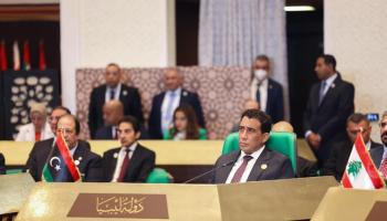 رئيس المجلس الرئاسي الليبي في القمة العربية 31 في الجزائر، نوفمبر 2022 (الأناضول) 