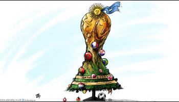 كاريكاتير كأس العالم شجرة العيد / حجاج 