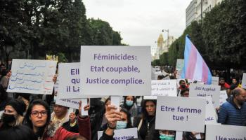 تحرك سابق مناهض للعنف ضد المرأة في تونس (حسن مراد/ Getty)