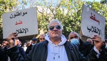 تظاهرة لـ"مواطنون ضد الانقلاب"، فبراير الماضي (الشاذلي بن إبراهيم/Getty)