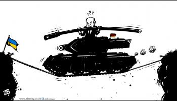 كاريكاتير دبابات ليوبارد الالمانية لاوكرانيا / حجاج 