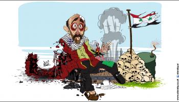 كاريكاتير الشعب السوري الزلزال البراميل / نجم 