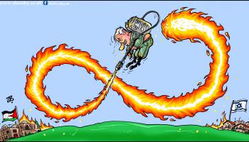 كاريكاتير نيران حكومة نتنياهو / حجاج