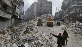 حي مدمر في حلب (لؤي بشارة/ فرانس برس)