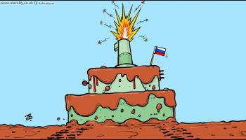 كاريكاتير عام على الحرب الاوكرانية الروسية / حجاج