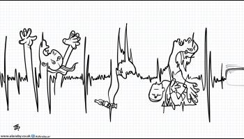 كاريكاتير غرنيكا الزلزال تركيا سورية / حجاج