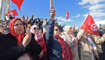 تحرك احتجاجي سابق لأساتذة تونس (فتحي بلعيد/ فرانس برس)