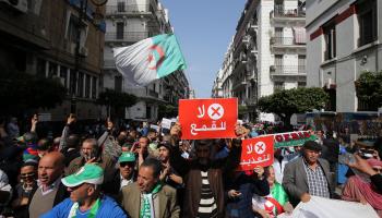 من تظاهرات الحراك الشعبي الجزائري في العام 2021 (Getty)