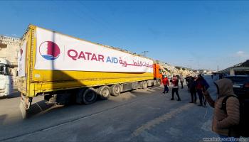 قافلة مساعدات قطرية إلى شمال غربي سورية 1 (العربي الجديد)