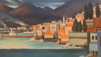 جزء من "ميناء بيروت" لمحمود سعيد، 1954 (من المعرض/ العربي الجديد)