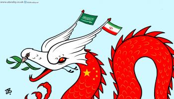 كاريكاتير اتفاق بكين السعودية ايران / حجاج