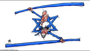 كاريكاتير صراع اسرائيل الداخلي / حجاج