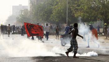 تظاهرة في الخرطوم، 8 فبراير الماضي (فرانس برس)