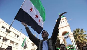 خلال مظاهرة في إدلب ـ القسم الثقافي