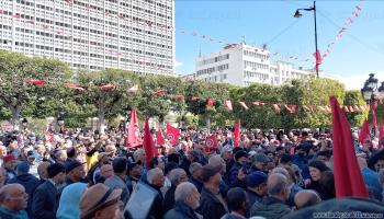 تظاهرة لـ"جبهة الخلاص" المعارضة في تونس (العربي الجديد)