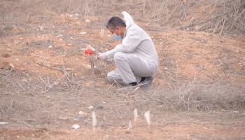 عثر على مقبرة جماعية في سنجار، فبراير 2022 (الأناضول)