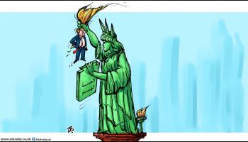 كاريكاتير محاكمة ترامب / كاريكاتير 