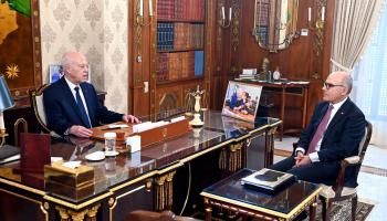 لقاء الرئيس التونسي قيس سعيد مع وزير الخارجية نبيل عمار (صفحة رئاسة الجمهورية التونسية)