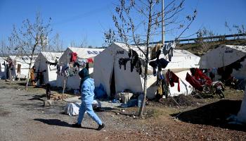 مخيم للاجئين السوريين بغازي عنتاب، فبراير الماضي (أوزان كوزه/فرانس برس)