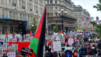 آلاف يتظاهرون في لندن في المسيرة السنوية لذكرى النكبة (العربي الجديد)