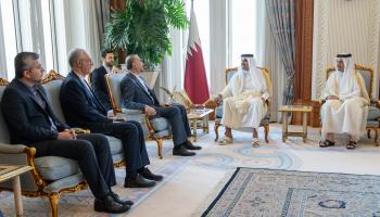 لقاء أمير قطر وعبد اللهيان في الدوحة (الديوان الأميري القطري)