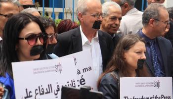 خلال وقفة في مايو (النقابة الوطنية للصحافيين التونسيين/فيسبوك)