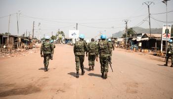 قوات حفظ السلام التابعة للأمم المتحدة في جمهورية أفريقيا الوسطى (فلوران فيرنييه/ فرانس برس)