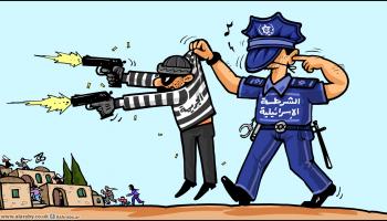 كاريكاتير الشرطة الإسرائيلية والجريمة / حجاج