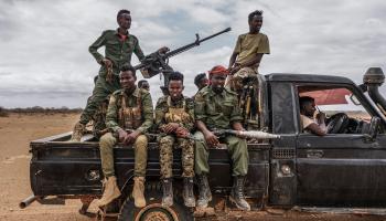 جنود من الجيش الصومالي في منطقة جيدو، أكتوبر 2022 (Getty)