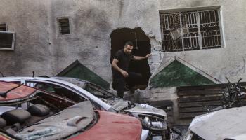 مشاهد للدمار الذي خلفته قوات الاحتلال في مخيم جنين (ناصر اشتية/Getty)