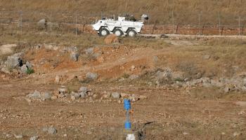 دورية لليونيفيل على الحدود اللبنانية ـ الفلسطينية، الأربعاء (جلاء مرعي/فرانس برس)