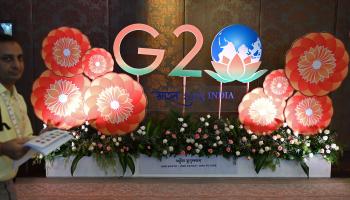 اجتماع مجموعة العشرين في الهند (آر. ساتيش بابو/ فرانس برس) 