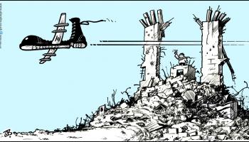 كاريكاتير هجمات الدرون الاسرائيلي / حجاج