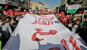 احتجاجات أردنية ضد صفقة الغاز الإسرائيلي (getty)