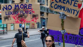احتجاج ضد أزمة السكن في لندن (getty)