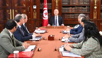 من اجتماع سعيد برئيس الحكومة الحشاني وعدد من الوزراء (الرئاسة التونسية/فيسبوك)