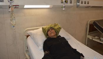 أصيبت خلدية عدنان بشظية في الرأس (العربي الجديد)