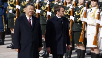 الرئيس الصيني وماكرون/فرانس برس