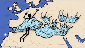 كاريكاتير البحر الابيض المتوسط / حجاج 