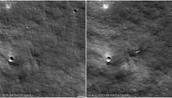 حفرة على القمر سبّبها تحطم مركبة لونا-25 الروسية (رويترز)
