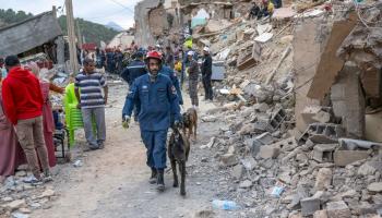 عمليات إنقاذ وإغاثة في زلزال المغرب (بولنت كيليتش/ فرانس برس)