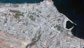 صورة من الاقمار الصناعية لمدينة درنة قبل الفيضانات-ميكسار